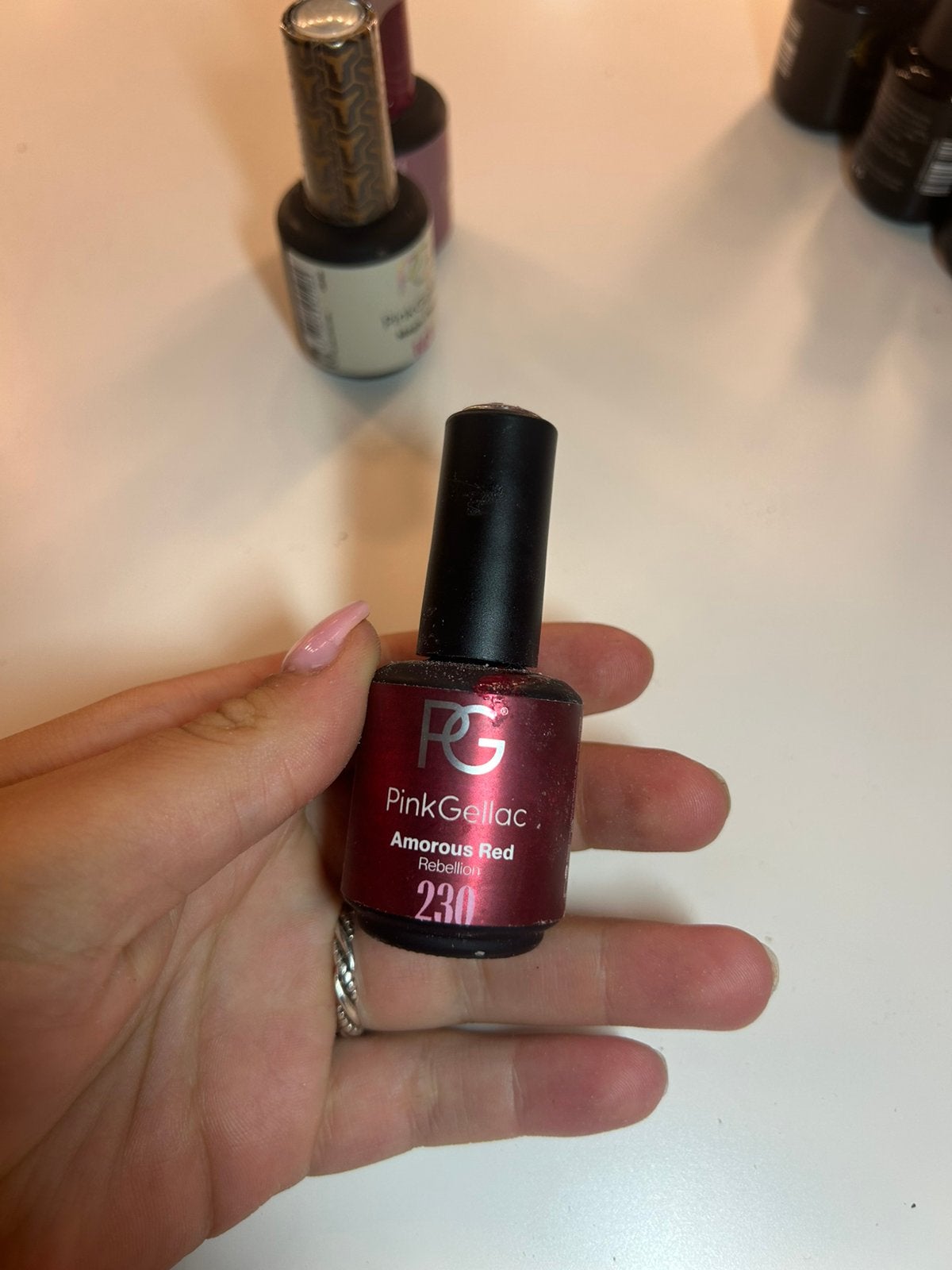 pink gellac amorous red, Ophalen, Zo goed als nieuw, Handen en Nagels, Toebehoren