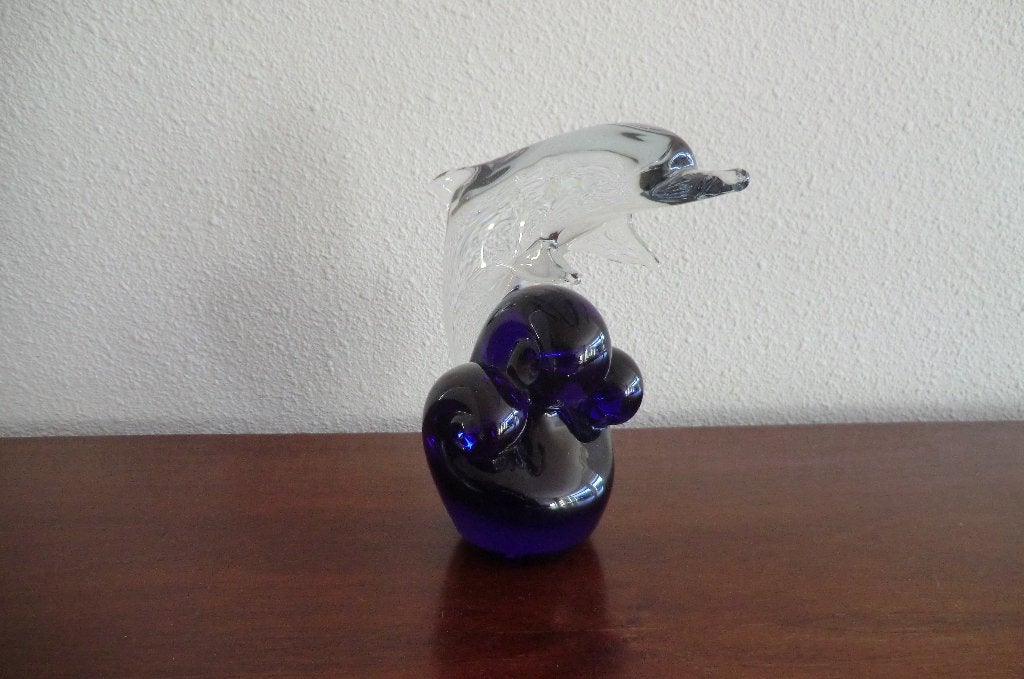 glazen dolfijn - Svoboda Karlov - hand made Czech Republic, Antiek en Kunst, Glas, Handgemaakt, Ophalen of Verzenden, 19 cm
