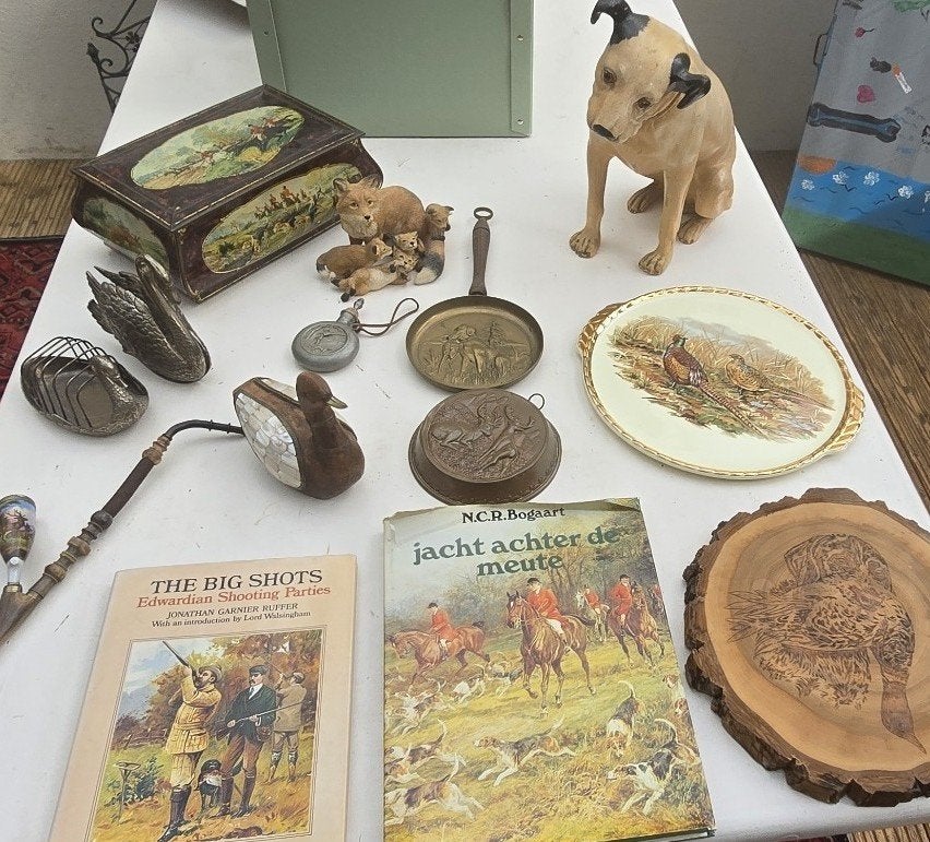 Jacht, jachthond diverse items voor Euro 10, Antiek en Kunst, Curiosa en Brocante, Ophalen of Verzenden