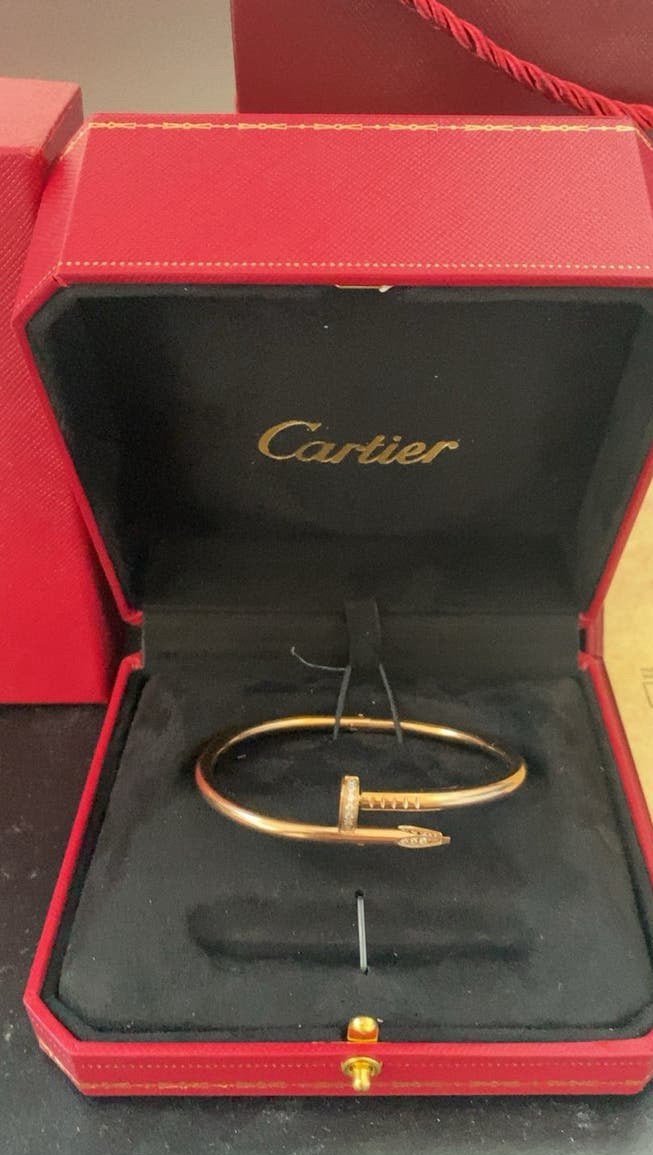 Cartier Juste un Clou Armband  Roségoud met Diamanten, Ophalen of Verzenden, Zo goed als nieuw, Roze, Met edelsteen
