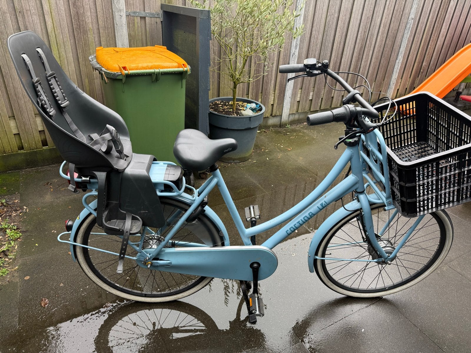 Cortina E-U4 Transportfiets - Lichtblauw - Zonder Achterzitj, Versnellingen, Trommelrem, Ophalen, Overige merken