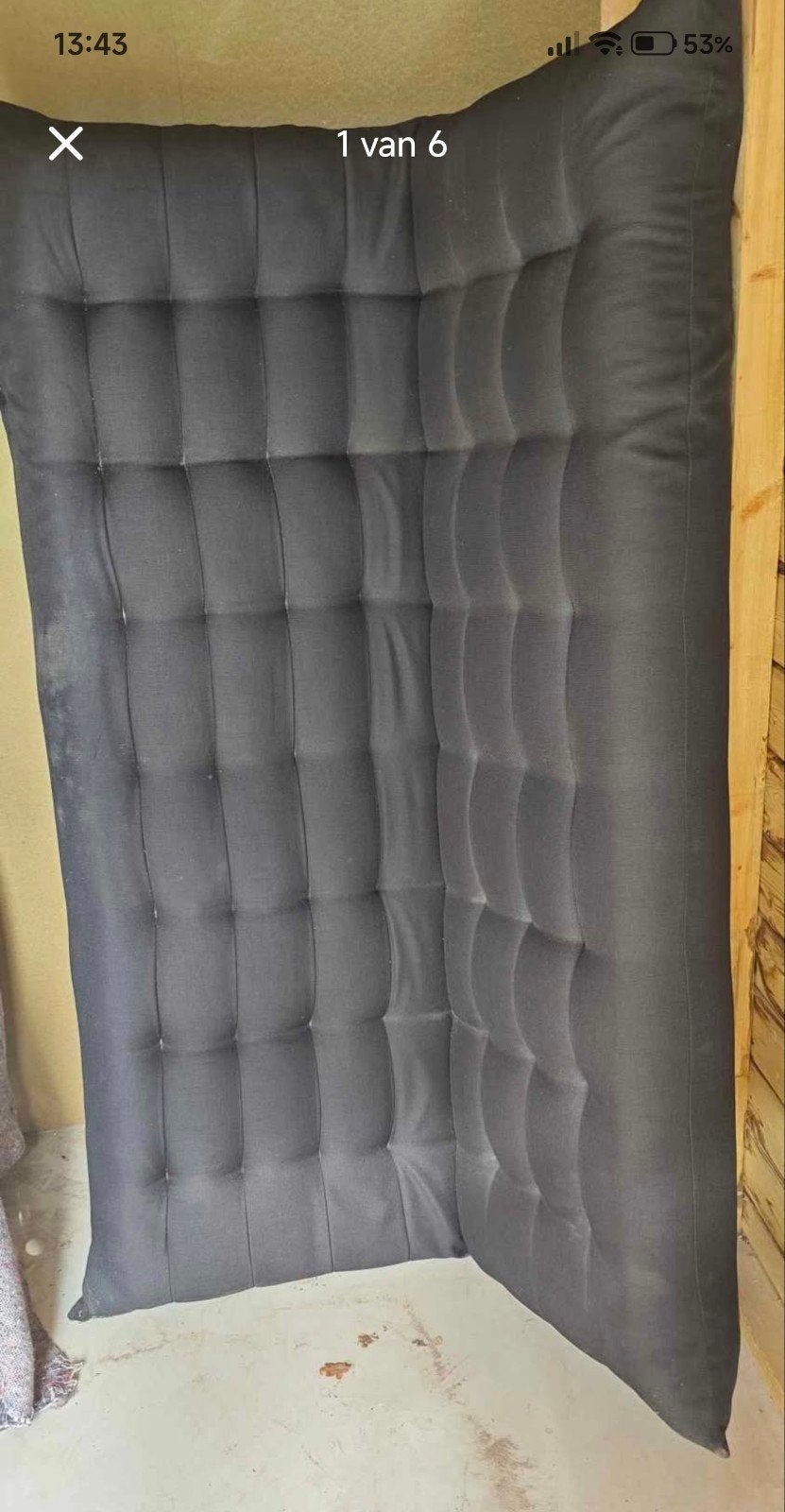 Zwart slaapbank 180x115x20 cm, gratis afhalen, Ophalen, 190 cm of minder, Zo goed als nieuw, Twijfelaar