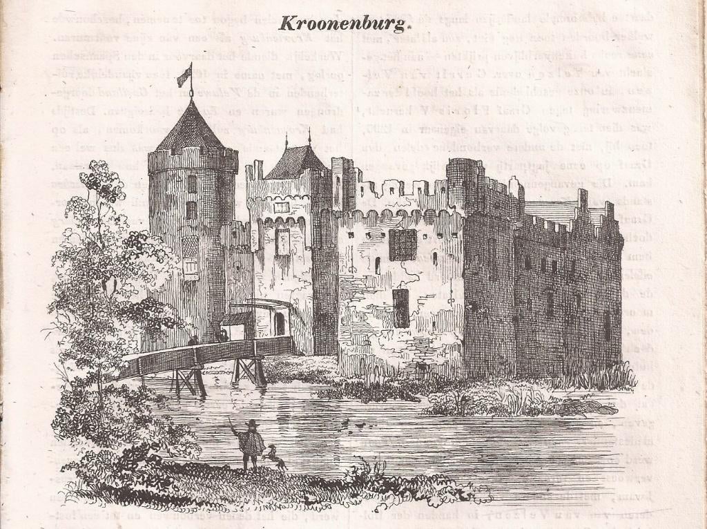 Kroonenburg Houtgravure 1839 Penning-Magazijn v.d. Jeugd, 1800 - 1899, Architectuur, Ophalen of Verzenden, Origineel