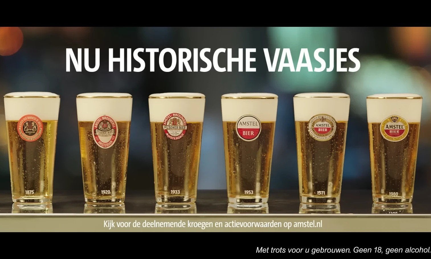 Bierglazen Amstel nieuw in doos, € 2,= per glas/vaasje, Verzamelen, Ophalen of Verzenden, Nieuw, Glas of Glazen, Amstel