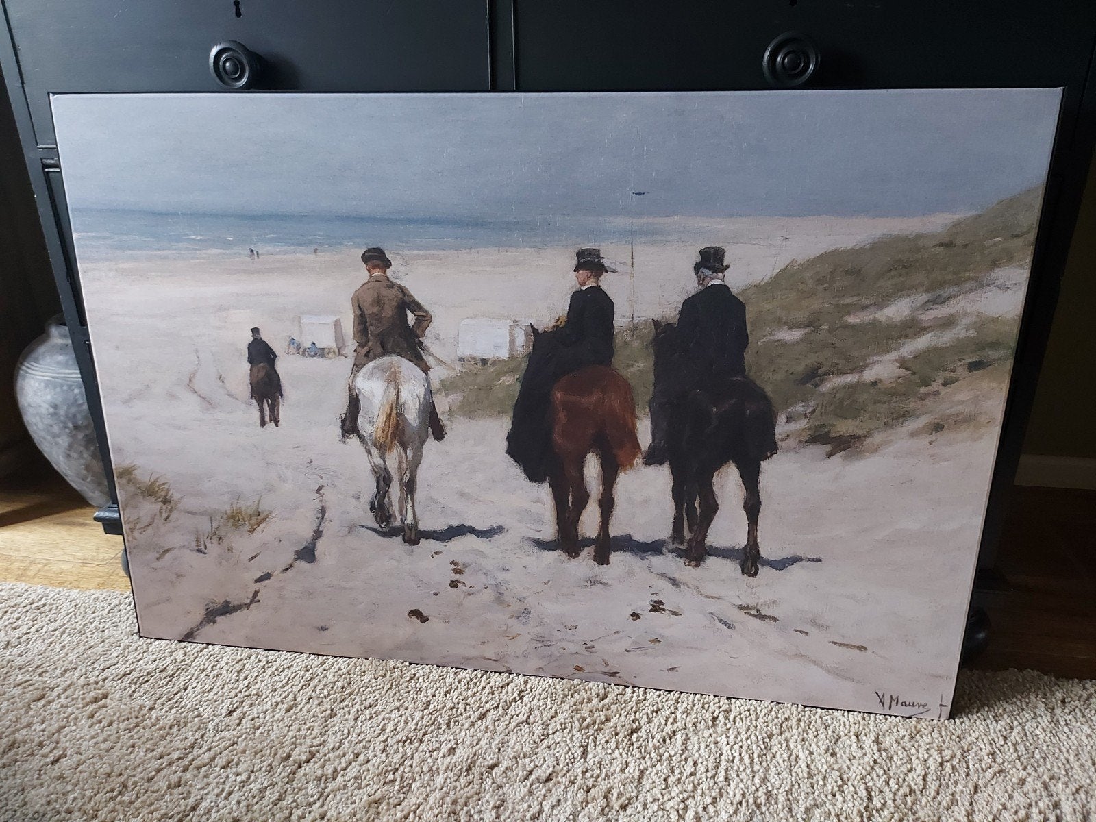 Schilderij: Ruiters op het strand (naar V. M. Hamer), Ophalen