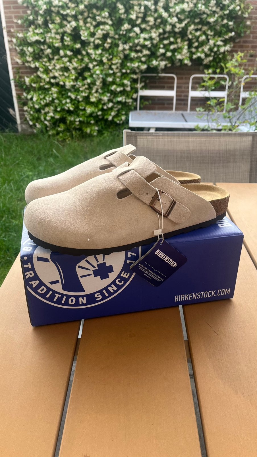 Nieuwe Birkenstock Boston BS Sand - Maat 43, Kleding | Heren, Schoenen, Ophalen of Verzenden, Nieuw, Overige kleuren, Klompen
