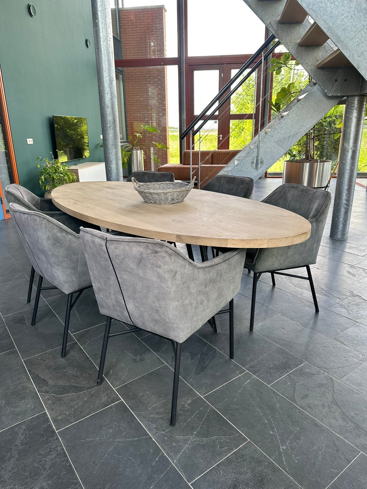 Massief eiken eettafel naar eigen keuze gemaakt!, Huis en Inrichting, Tafels | Eettafels, Ophalen, Eikenhout, 50 tot 100 cm, Vijf personen of meer