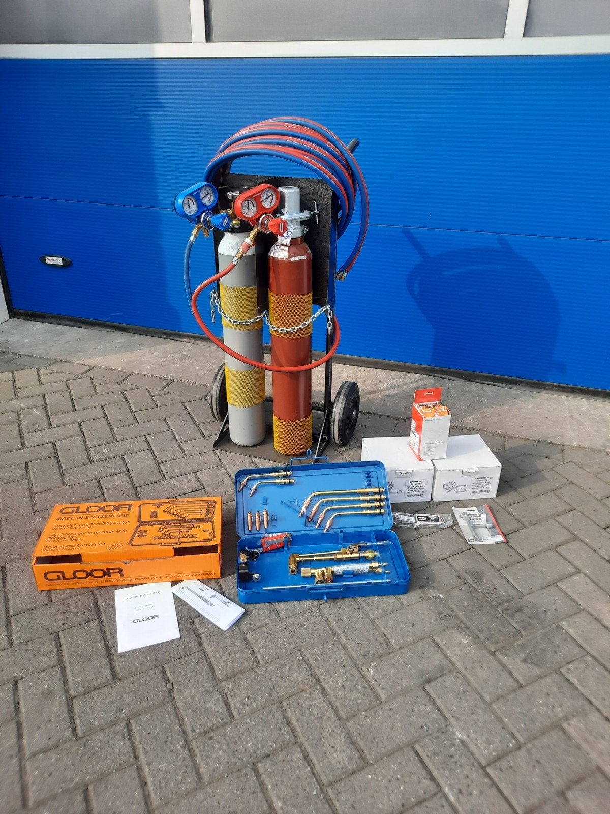 GLOOR Snijbranderset compleet met Supergas eigendomflessen!, Gloor, Zwitserland, Info@bolkmachinehandel.nl, Nieuw