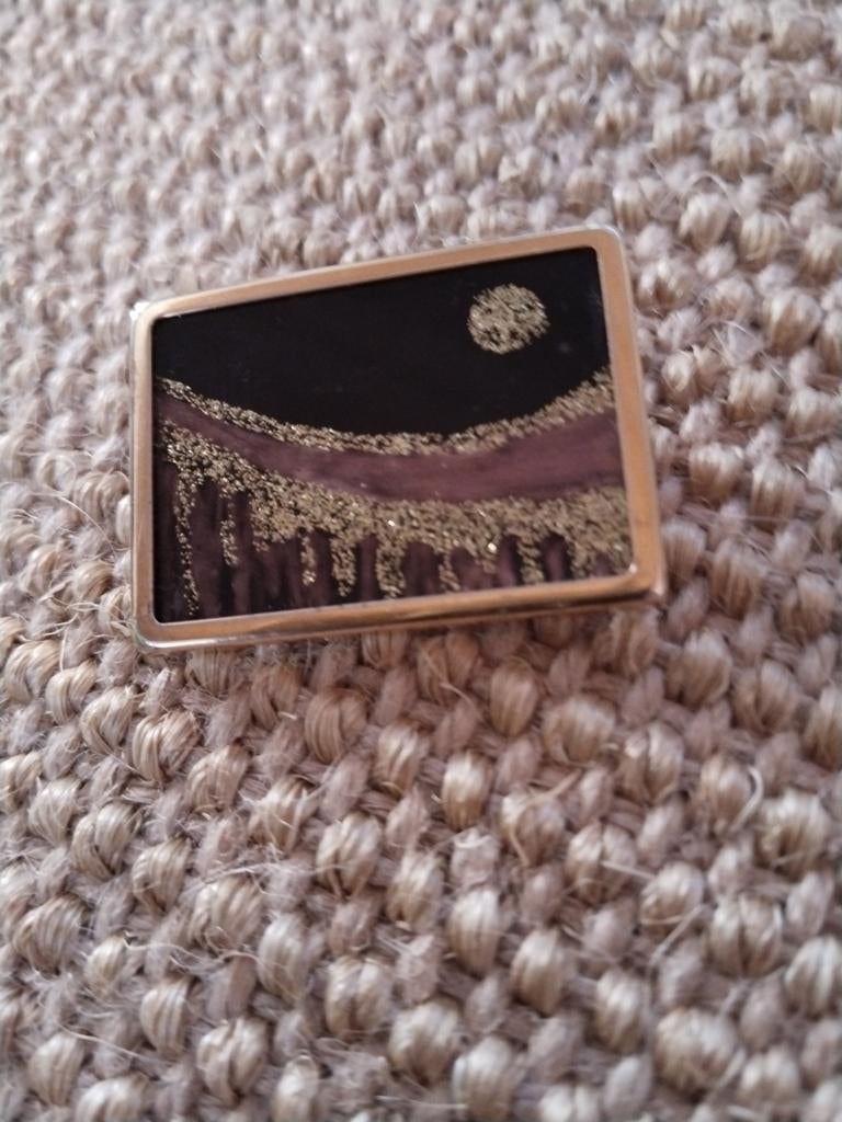 Handgemaakte Uhlig Broche - Uniek Design, Overige materialen, 4 tot 7 cm, Gebruikt, Zwart