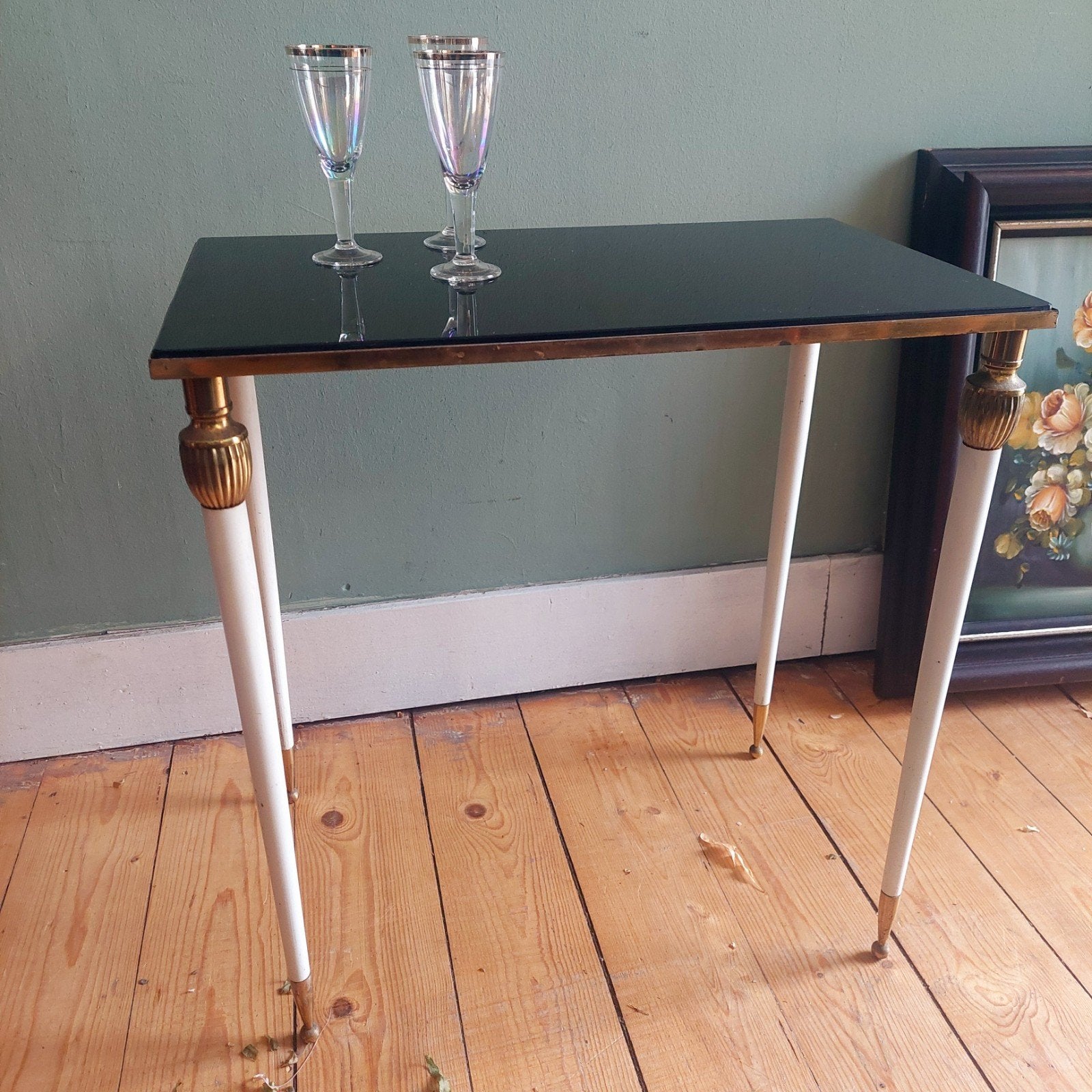 Lucky Vintage Hollywood Regency bijzettafeltje, Ophalen