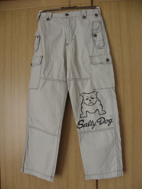 Beige katoenen zomerbroek broek SALTY DOG 140 prima staat, Broek, Gebruikt, Ophalen of Verzenden, Salty Dog