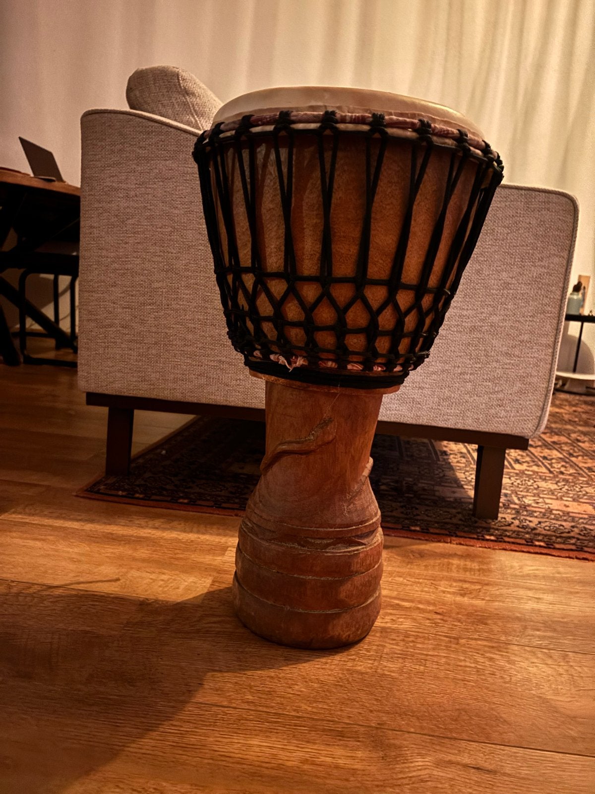 Mooie Djembé - ca 60cm Handgemaakt Afrikaanse Trommel, Muziek en Instrumenten, Drumstellen en Slagwerk, Ophalen of Verzenden, Gebruikt