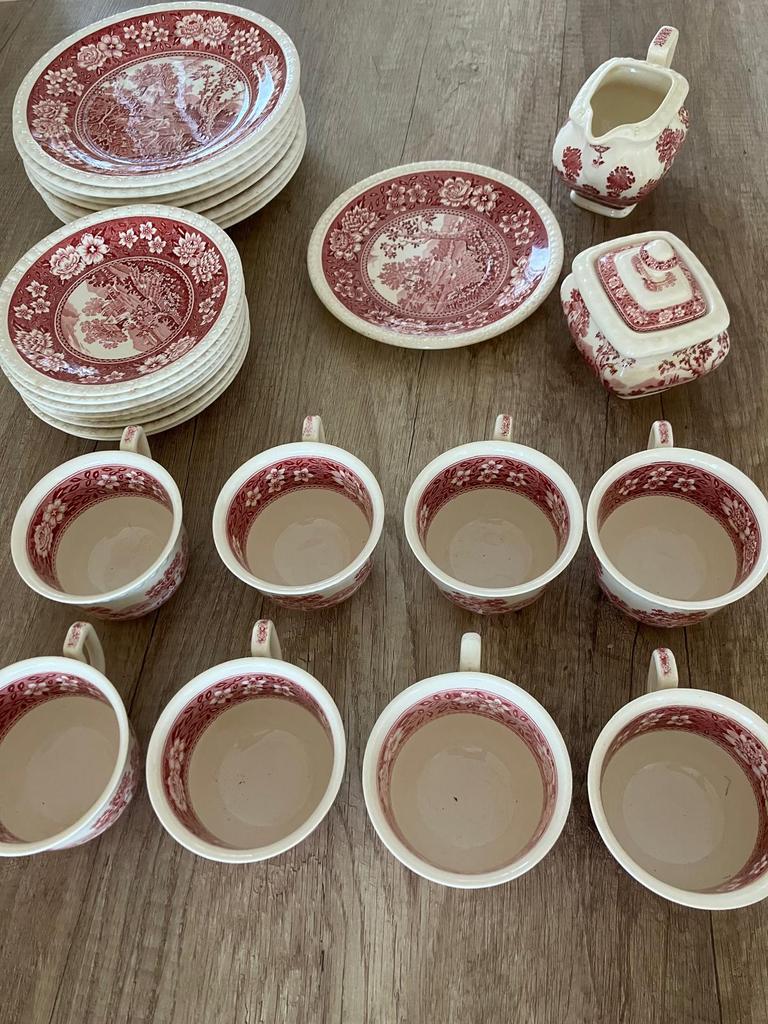 Villeroy & Boch Rusticana servies - rood/wit, Ophalen, Gebruikt, Keramiek, Overige stijlen