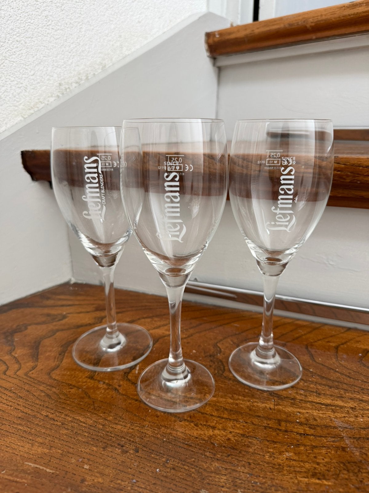 3x Liefmans glas op voet 0,25L, Ophalen of Verzenden, Gebruikt, Glas of Glazen, Overige merken