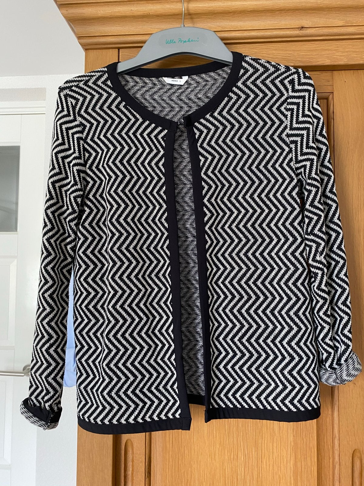 Hema zwart-wit vest met zigzagpatroon, maat L, Ophalen of Verzenden, Nieuw, Maat 42/44 (L), Zwart