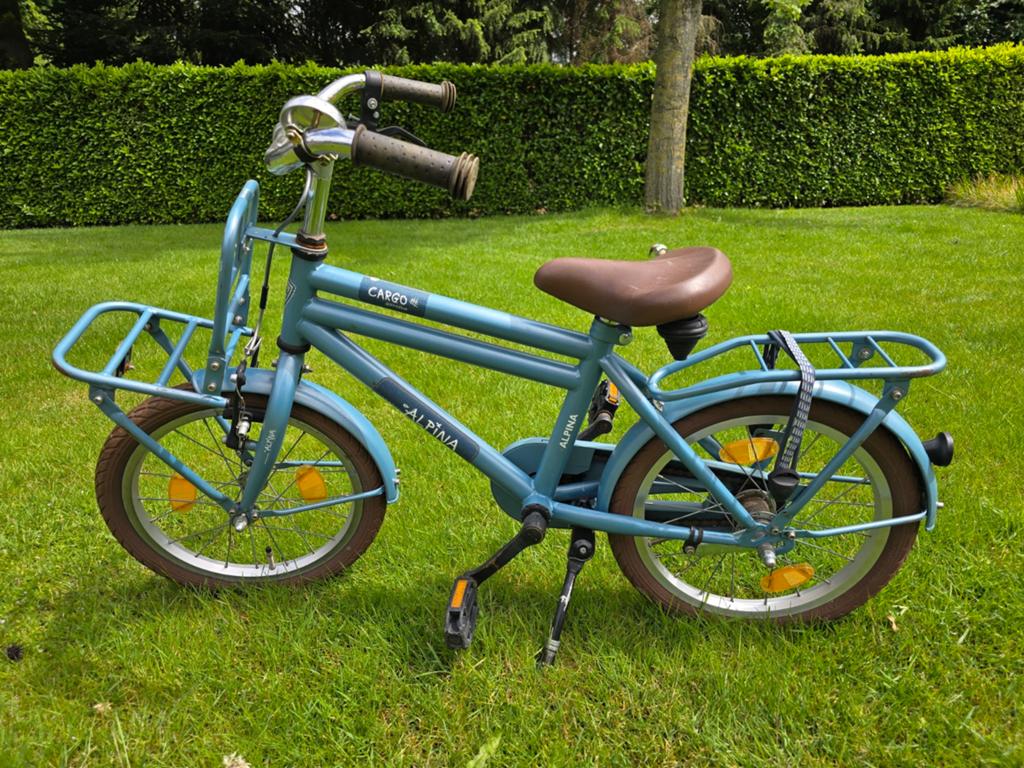 Alpina Cargo 16 inch kinderfiets - Blauw, Ophalen, Terugtraprem, Alpina, 16 tot 20 inch