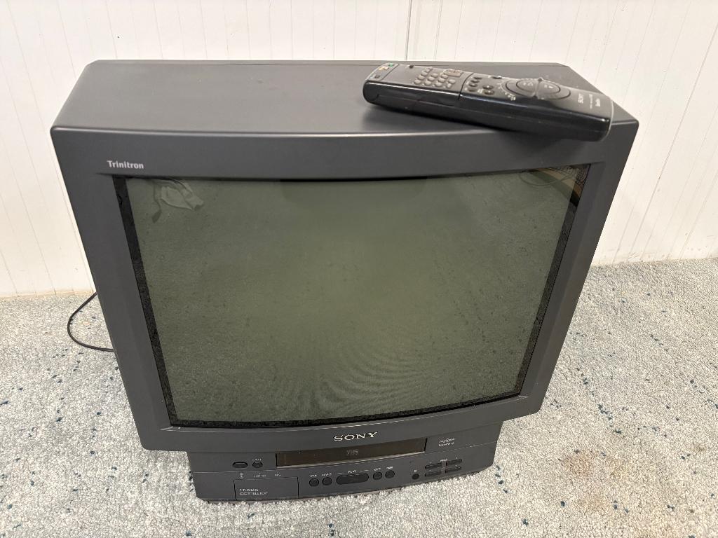 Sony 21 inch CRT tv + VHS-speler + remote jaren 90, Ophalen of Verzenden, Gebruikt, 40 tot 60 cm, Sony