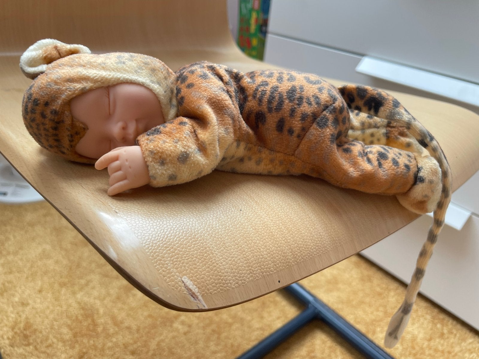 Anne Geddes Babypop Luipaard Pakje, Kinderen en Baby's, Verzenden, Zo goed als nieuw, Babypop