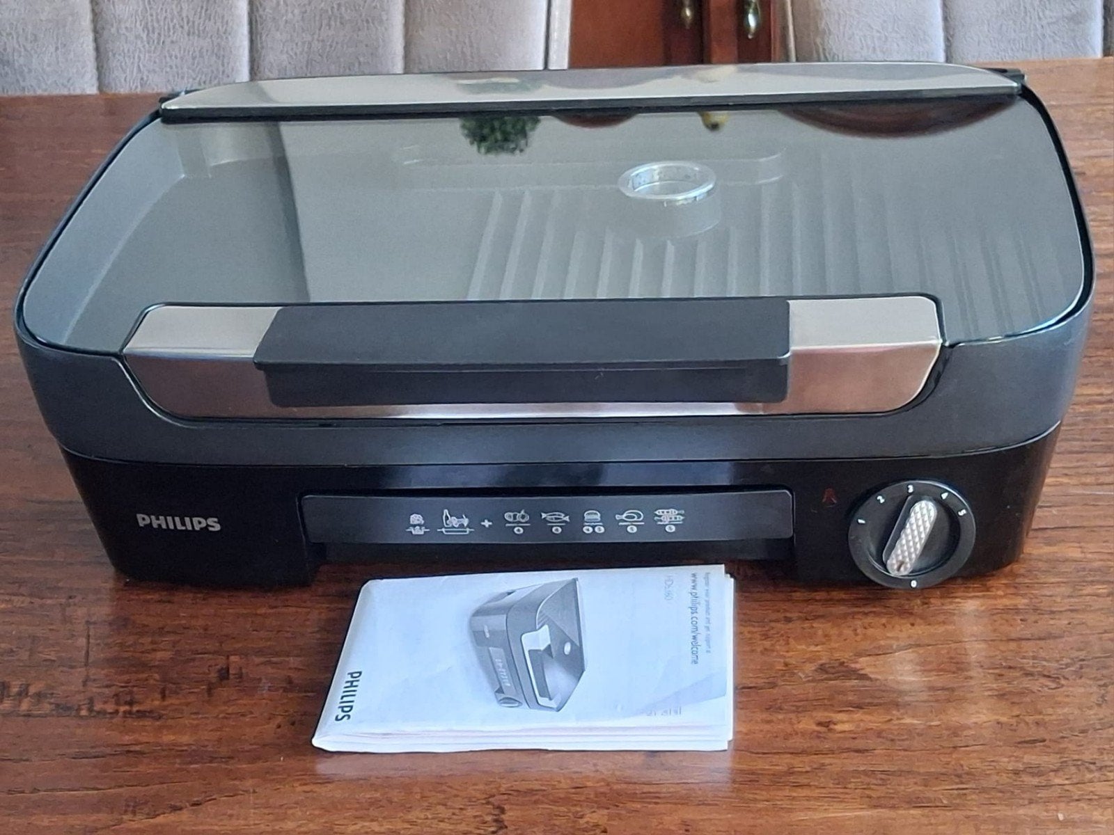 zgan elektrische tafelgril( philips ) zie beschrijving, Ophalen of Verzenden, Zo goed als nieuw