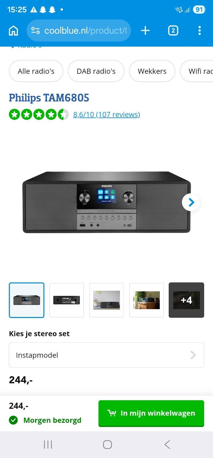 Philips Radio met Bluetooth en CD speler - Z.G.A.N., Ophalen of Verzenden