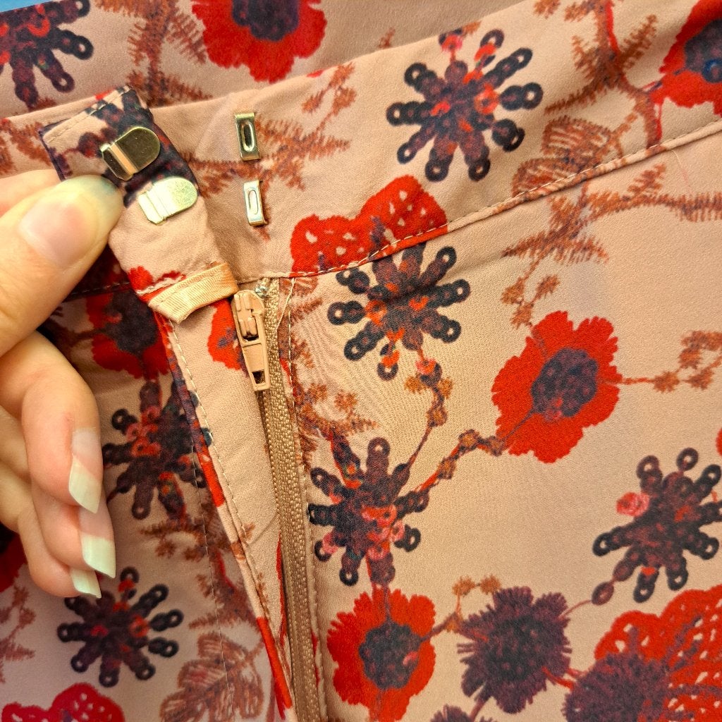 Harper & Yve casual broek zalmroze / rode bloemen S nr 43265, ., Ophalen of Verzenden, Zo goed als nieuw, Maat 36 (S)