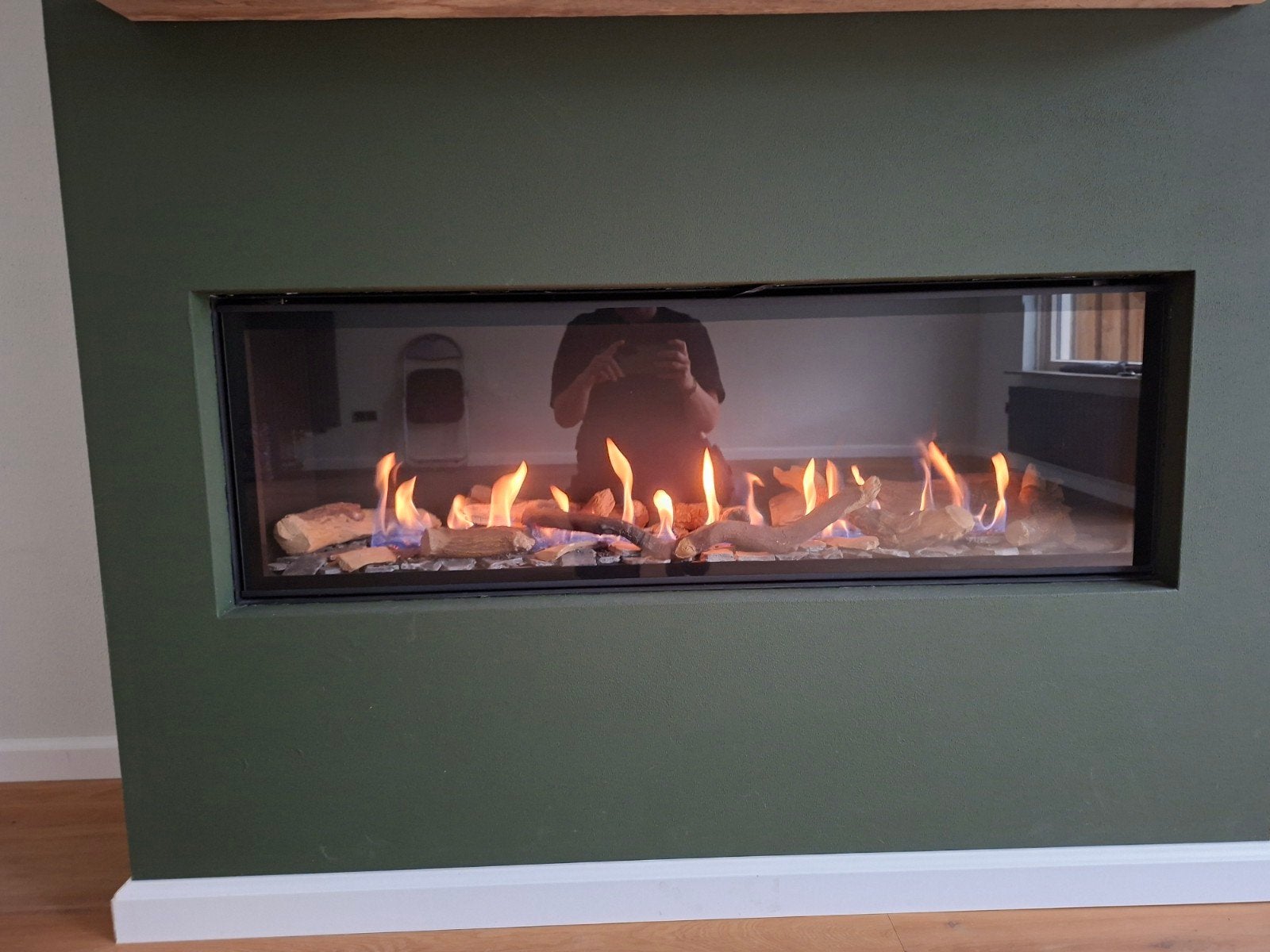 Bellfires Gashaard met afstandsbediening, Ophalen, Zo goed als nieuw, Inbouwhaard, Gashaard