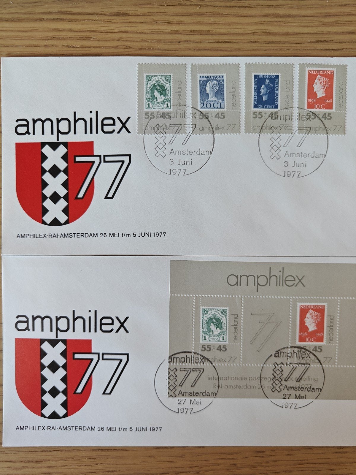 Amphilex '77 Eerste Dag Enveloppen - Amsterdam 1977, Postzegels en Munten, Postzegels | Nederland, Ophalen of Verzenden, Na 1940