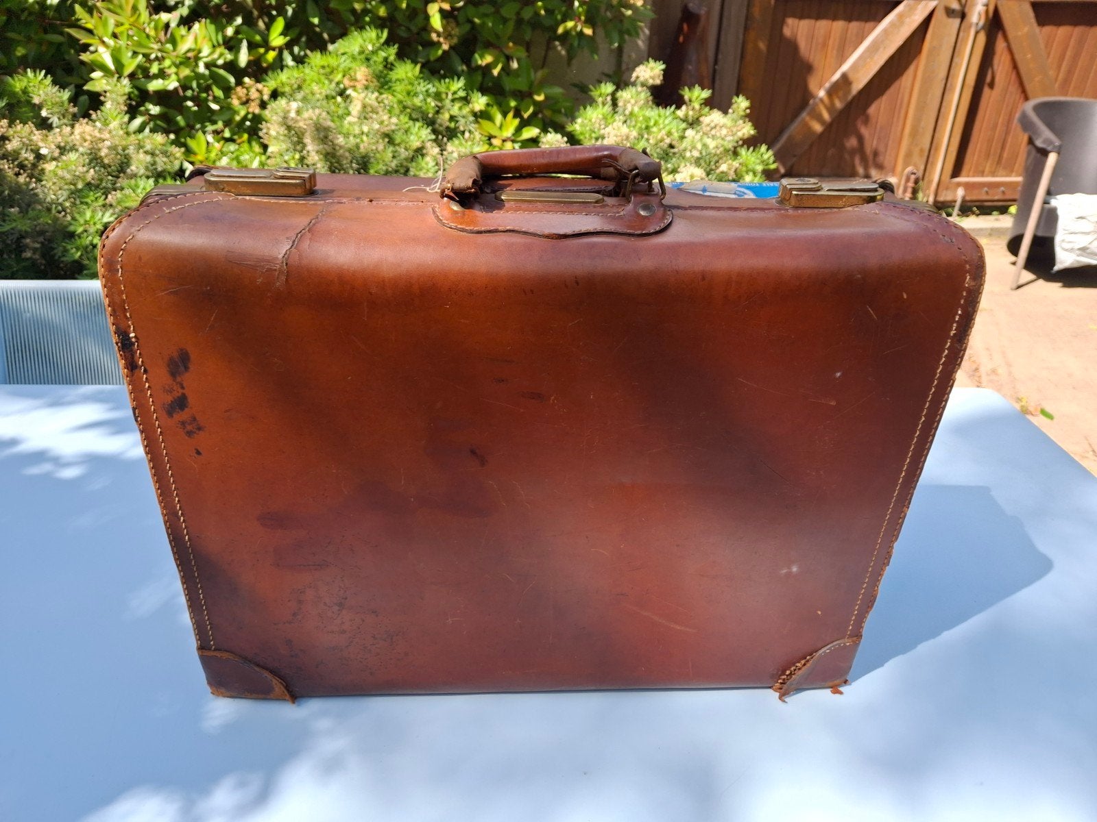 Vintage Harness Belting leather koffer., Ophalen of Verzenden