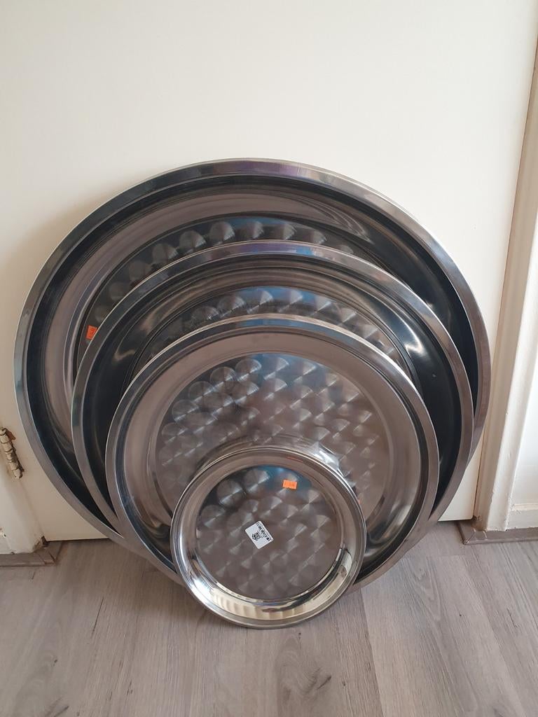 Verschillende dienbladen (Sini-Tepsi)70 cm/60 cm/50 cm/30 cm, Huis en Inrichting, Ophalen, Nieuw, Rond, Metaal
