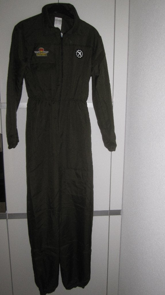 Carnaval groene overall maat L  (vliegtuig conroller)Nieuw., Maat 52/54 (L), Carnaval, Nieuw, Ophalen of Verzenden