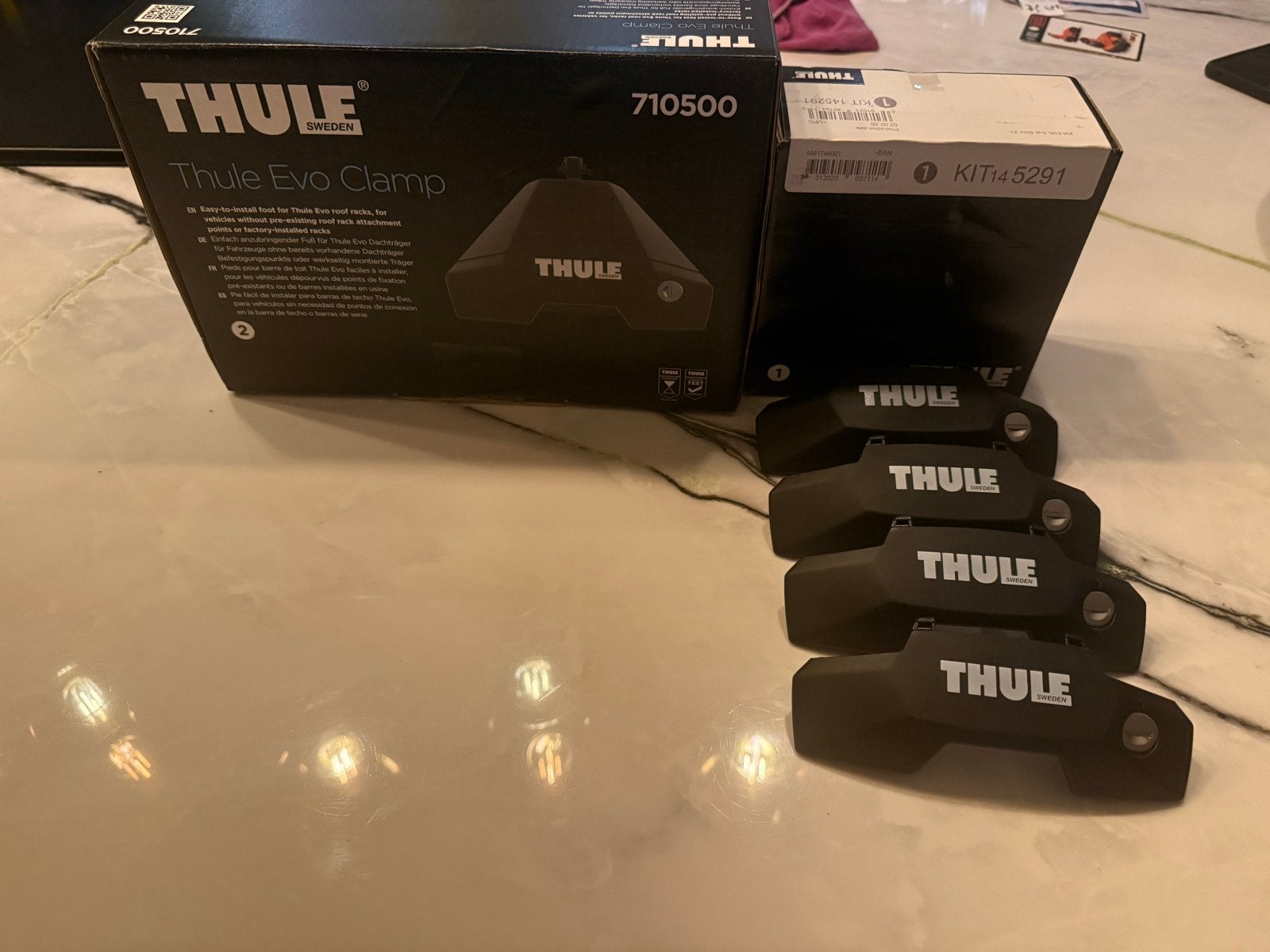 Thule Evo Clamp 710500 & Kit 145291 (1x gebruikt), Ophalen of Verzenden, Zo goed als nieuw