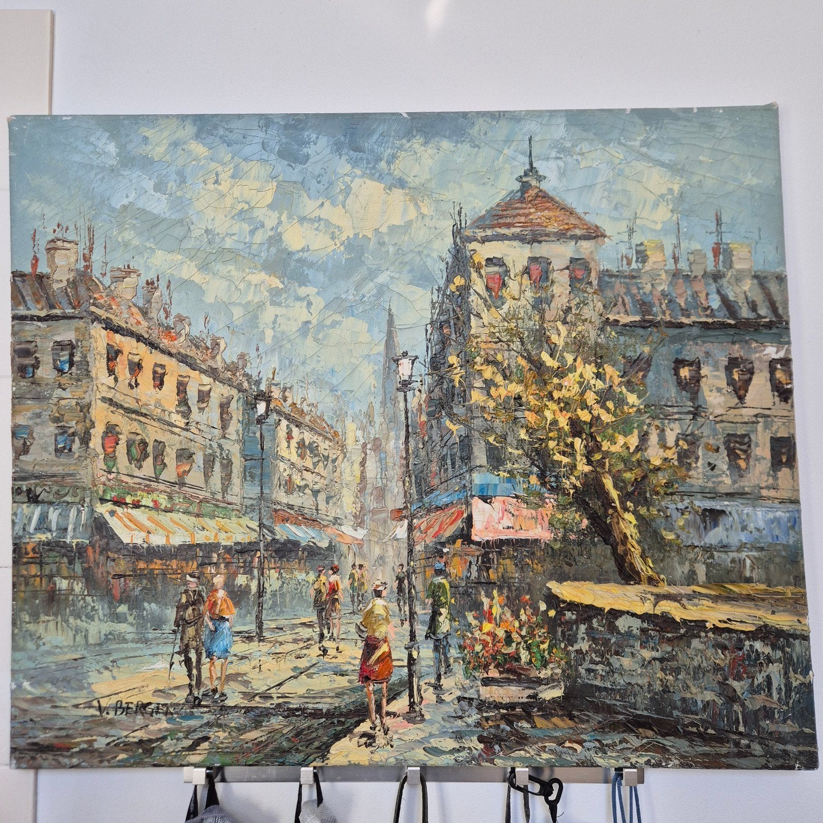 Vintage impressionisme Victor Bergen - Olieverf (60x50cm), Ophalen, Doek, Impressionistisch, Olieverf