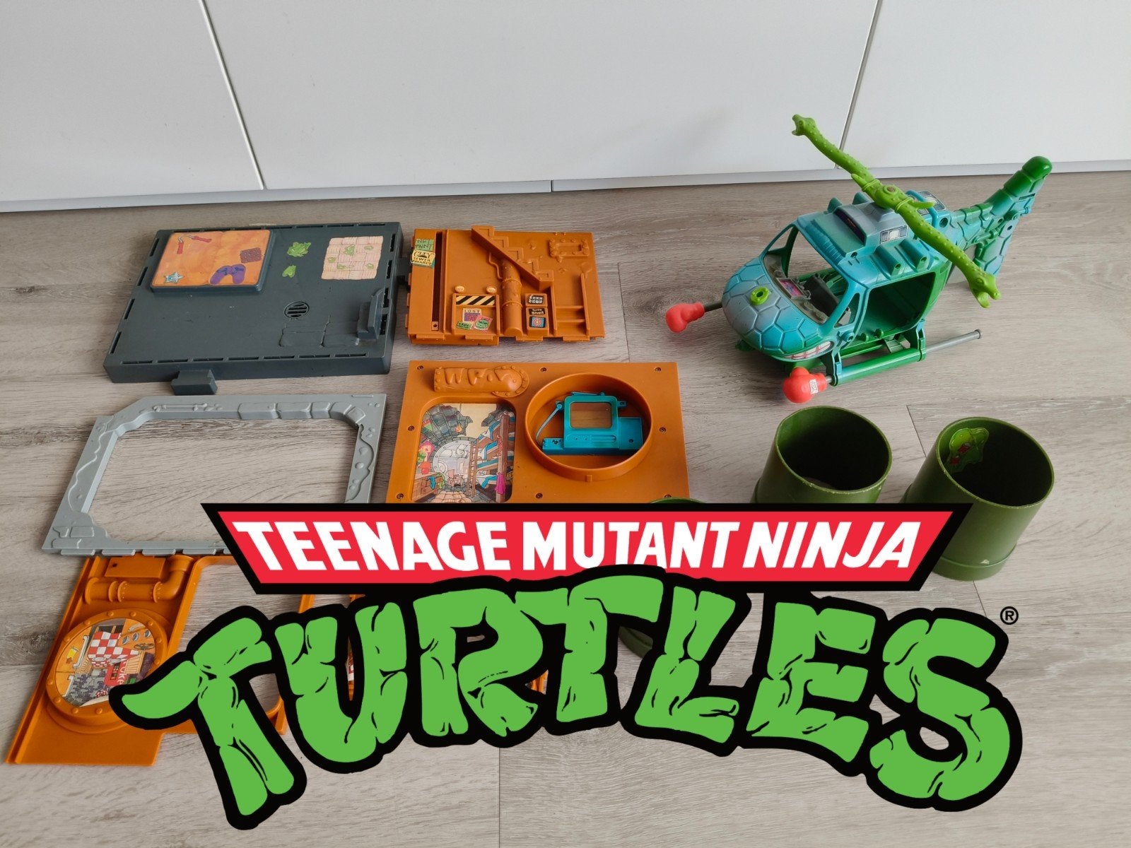 Vintage Turtles TMNT sewer Lair Turtlecopter toys, Ophalen of Verzenden, Gebruikt