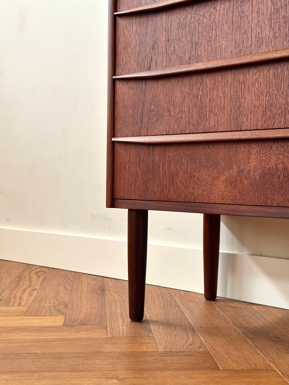 Vintage ladekast Deens teak hout jaren 50/60/70, Ophalen, Gebruikt, Teakhout, 50 tot 100 cm