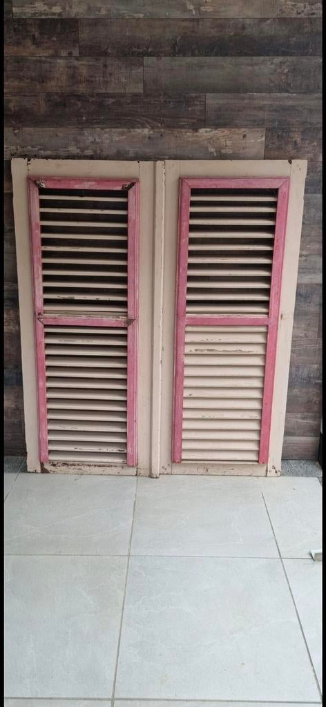 Originele oude houten Louvre deuren Antiliaans landhuis, Ophalen, Gebruikt, Minder dan 80 cm, Binnendeur