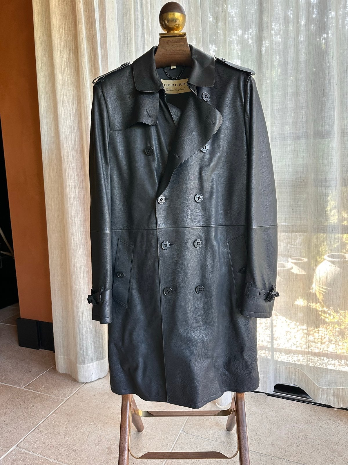 Burberry Leren Herenjas - Zwar Maat 54, Ophalen of Verzenden, Zo goed als nieuw, Maat 52/54 (L), Zwart