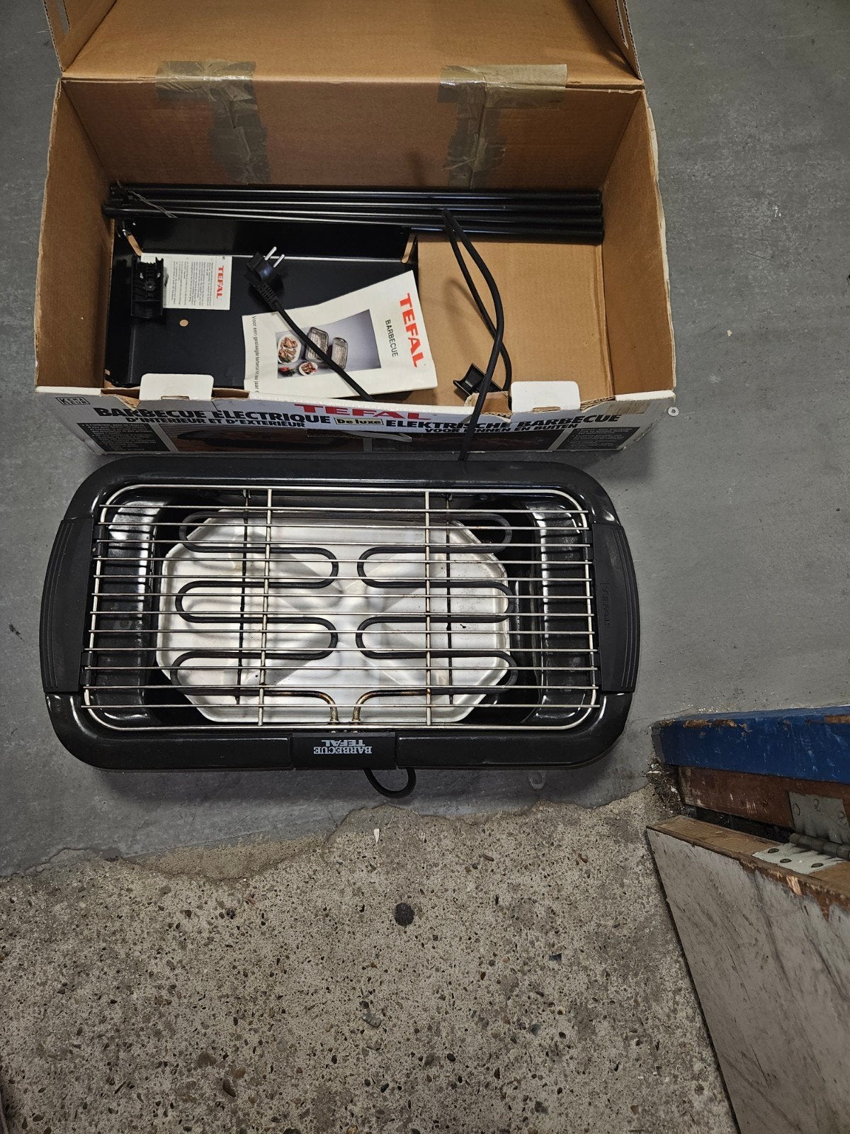 Tefal Elektrische Tafelgrill met Poten - Barbecue, Ophalen of Verzenden, Gebruikt, Tefal