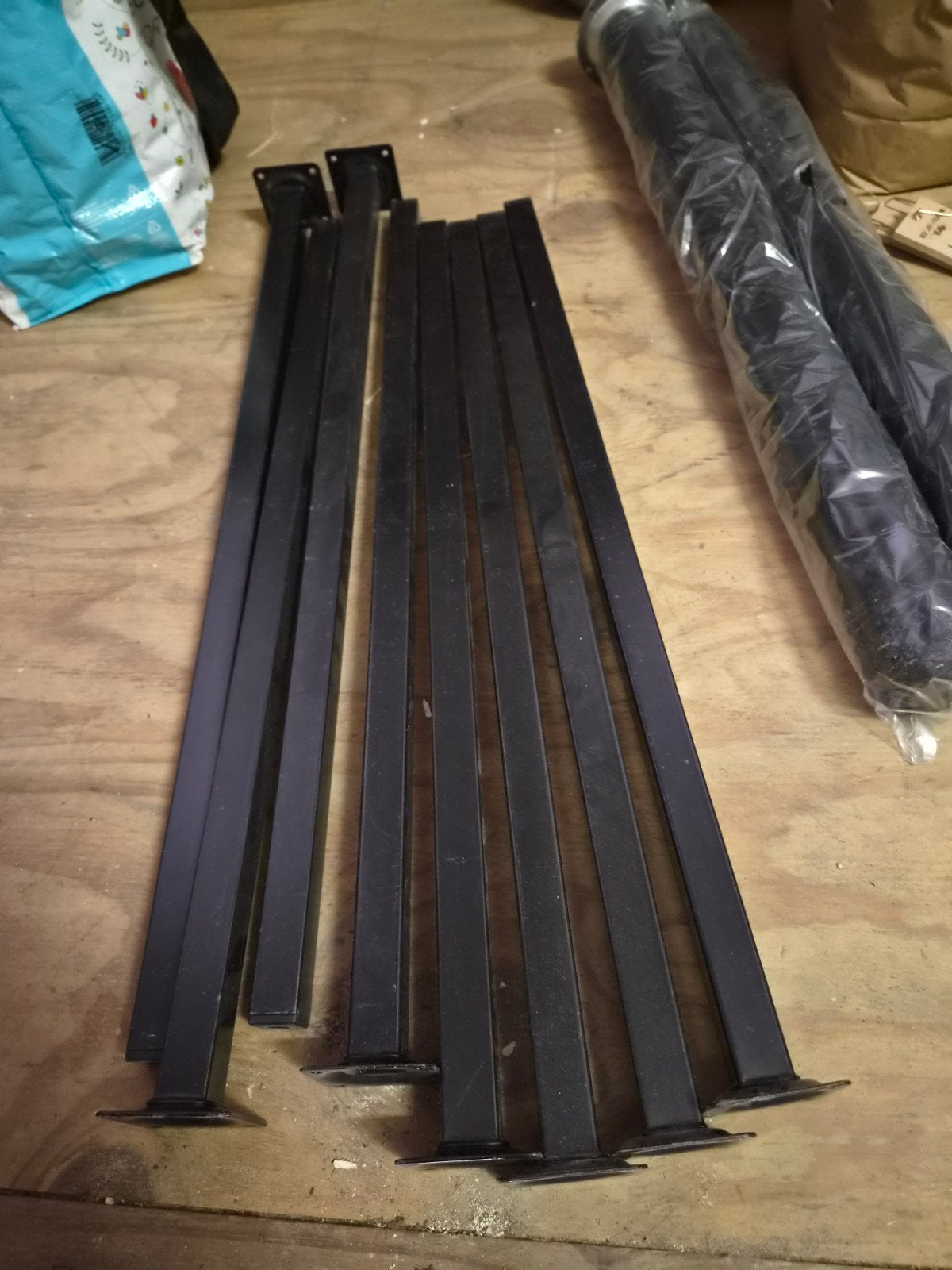 8 zwarte metalen tafelpoten, 70 cm, Ophalen, Tafelpoot, Minder dan 50 cm, Gebruikt