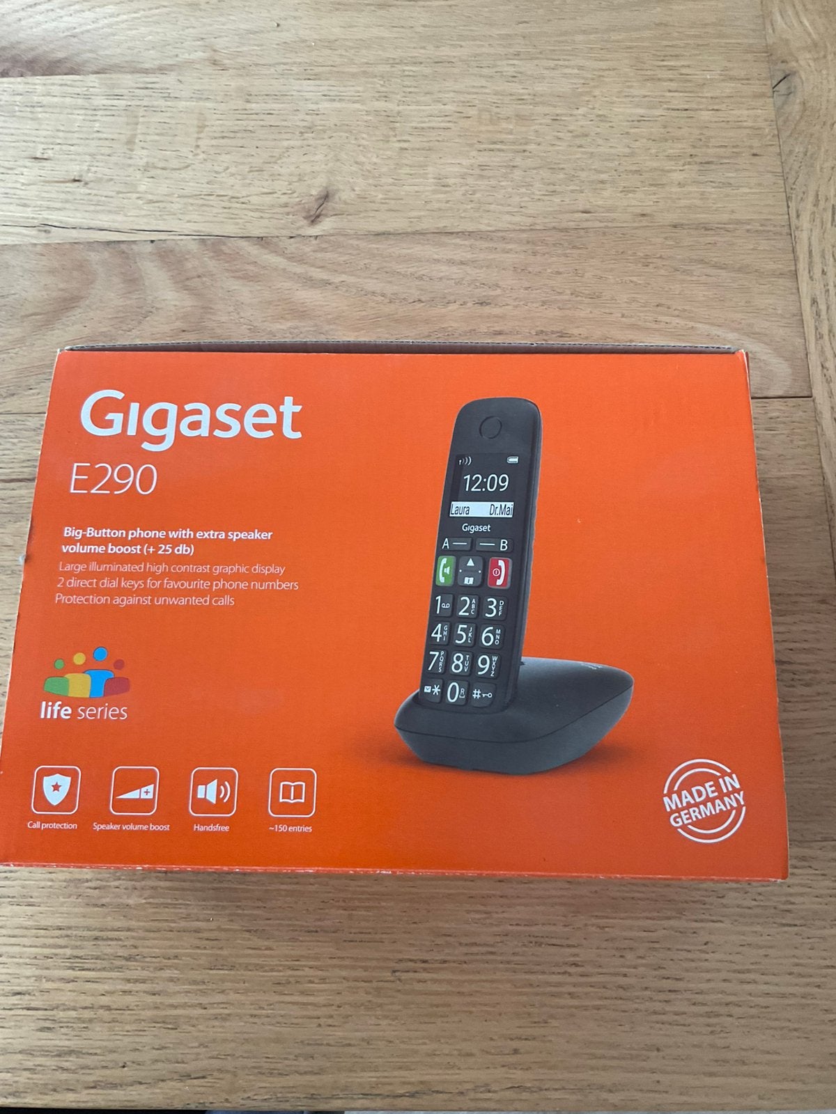 Gigaset E290 Dect telefoon met grote toetsen, Ophalen, Zo goed als nieuw, 1 handset