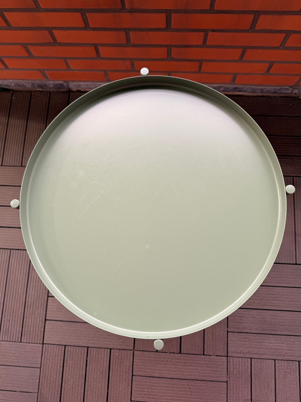 IKEA GLADOM bijzettafel, rond, metaal, Minder dan 55 cm, Gebruikt, Metaal of Aluminium, Rond