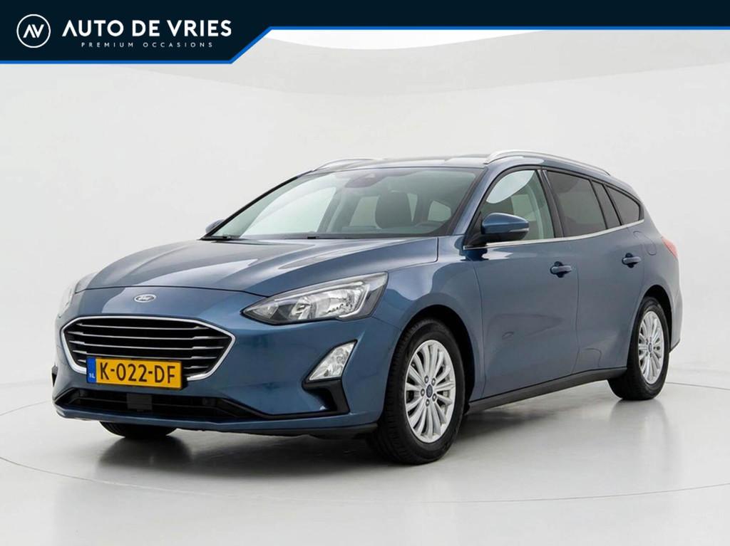 Ford Focus Wagon 1.0 EcoBoost Hybrid 125pk Titanium X Busine, Stof, Gebruikt, Automatische klimaatregeling, Blauw
