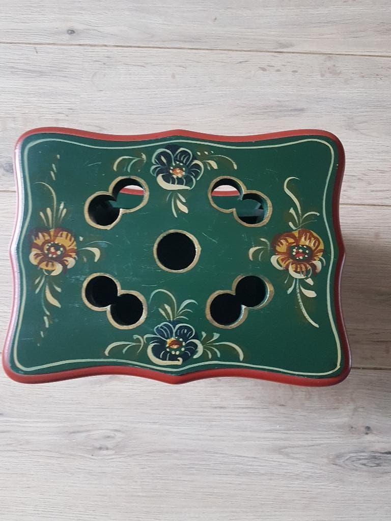 Hindelooper stoofje met waarmerk. 17x19x25, Antiek en Kunst, Ophalen of Verzenden