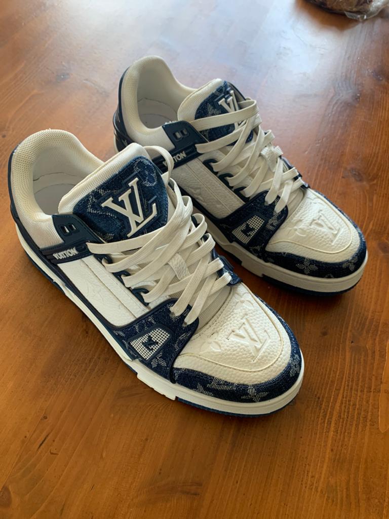 Louis Vuitton LV Sneakers Maat 41, Ophalen of Verzenden, Zo goed als nieuw, Blauw, Sneakers of Gympen