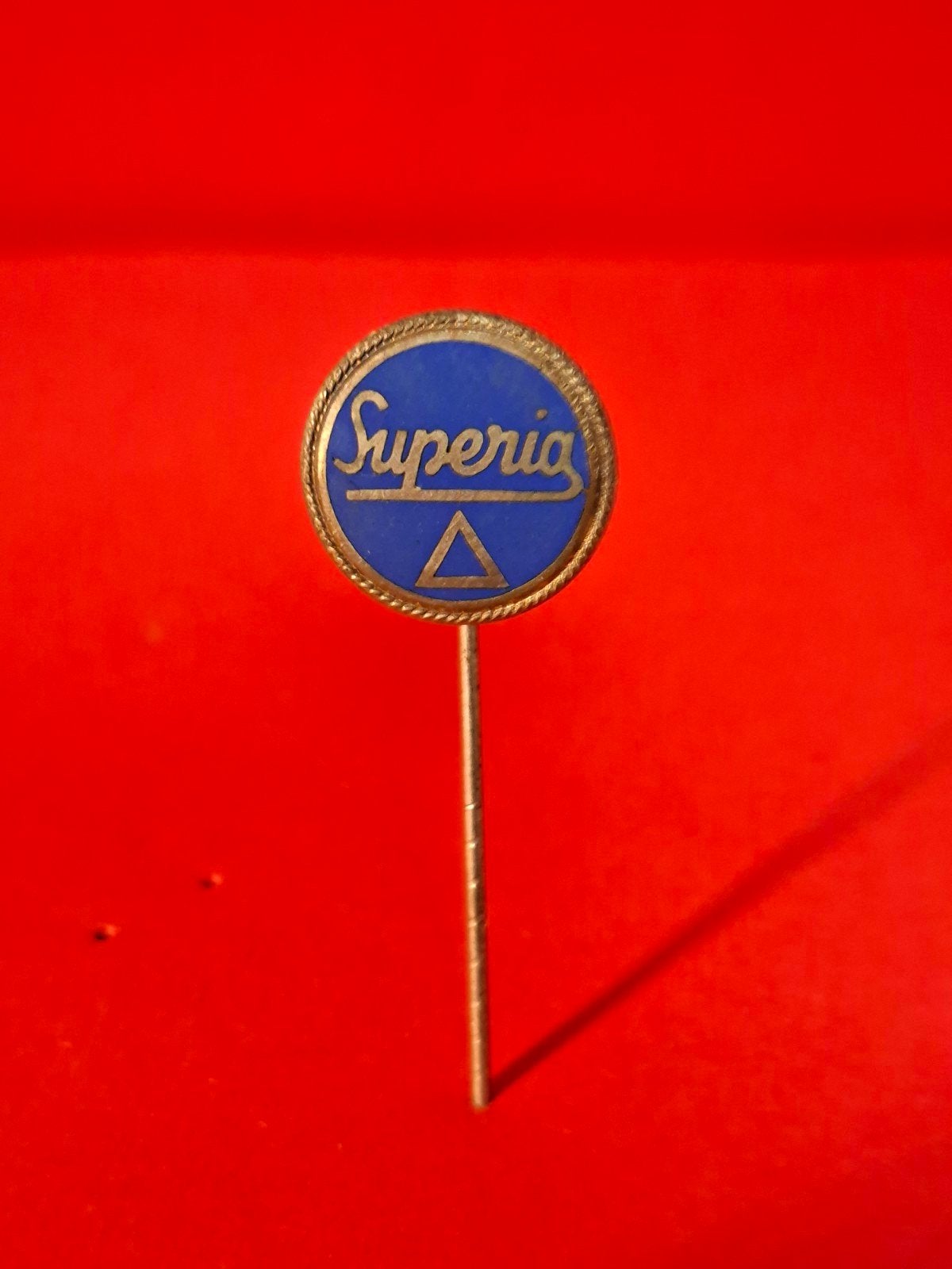SUPERIA BROMMERS emaille speld, Ophalen of Verzenden, Gebruikt, Transport