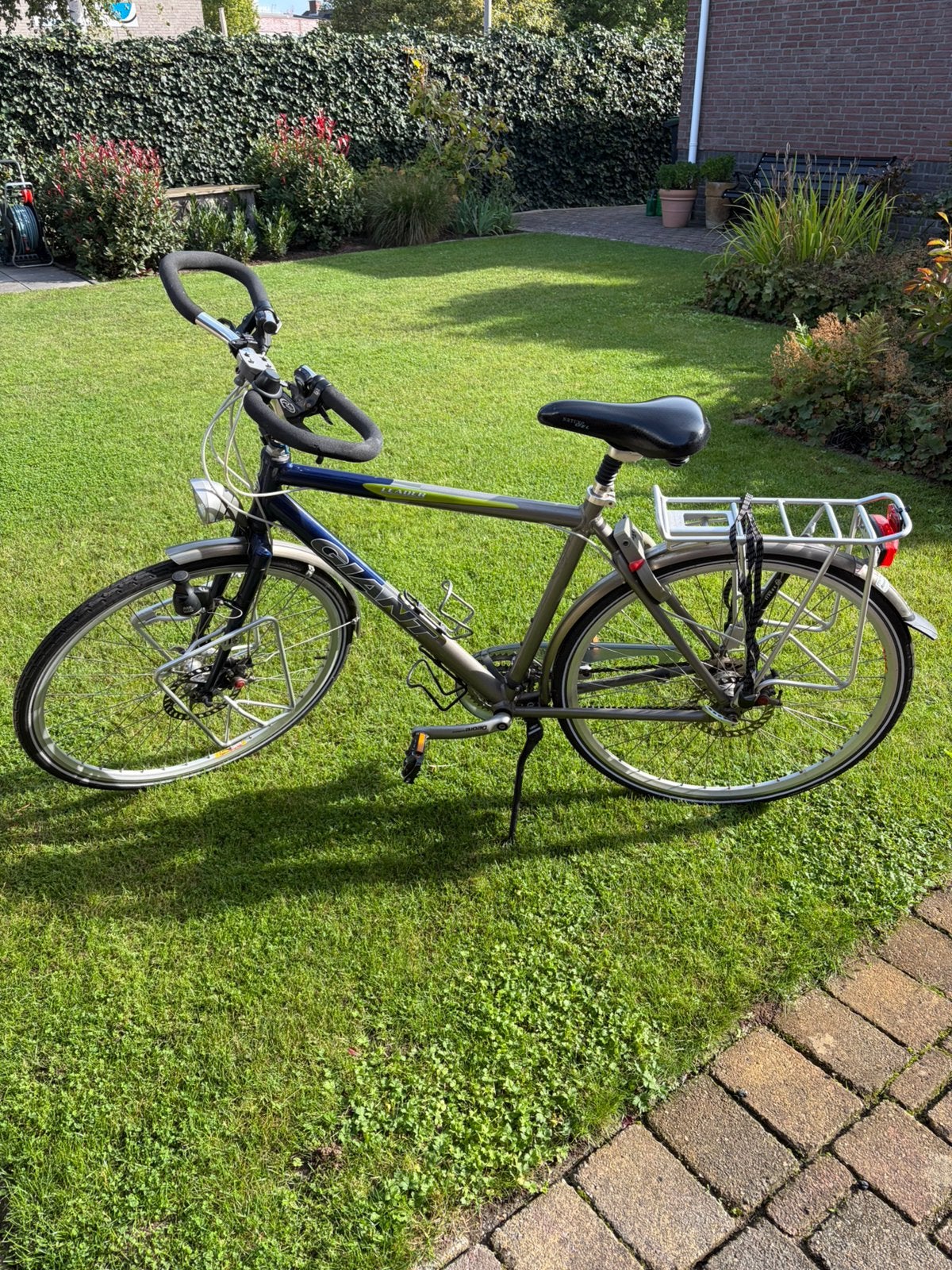 Giant Leader herenfiets brons / blauw, Ophalen, Gebruikt, Versnellingen, 49 tot 53 cm