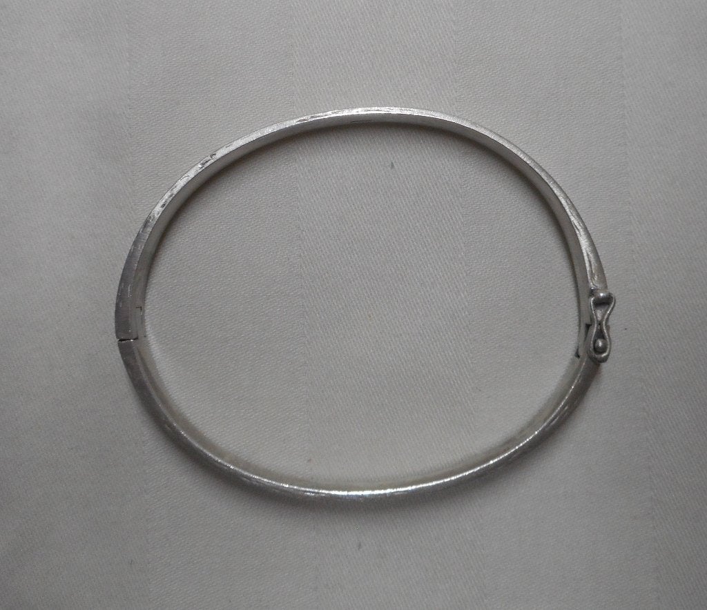 Zilveren massieve vintage armband met scharnier nr.1761, Verzenden, Zo goed als nieuw, Zilver, Zilver