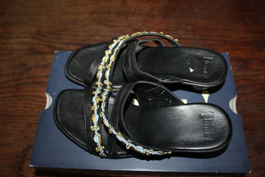 Think vlotte open leren sandalen mt 37 SUPERKOOPJE, Kleding | Dames, ., Zwart, Think!, Nieuw