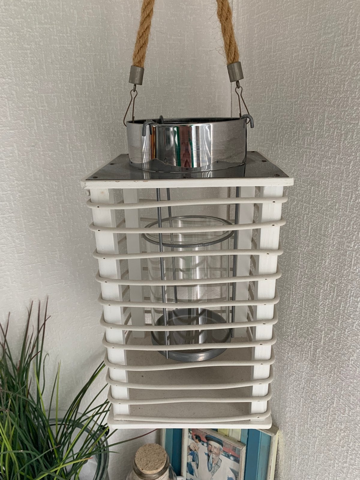 Windlicht hout, Huis en Inrichting, Woonaccessoires | Kandelaars en Kaarsen, Ophalen, Zo goed als nieuw, Hout