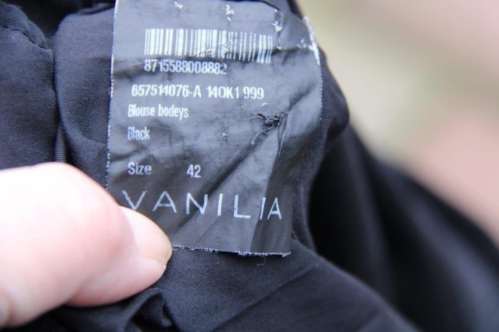 Bodyblouse zwart Vanilia mt 42 Vaste prijs, Vanilia, Zwart, Maat 42/44 (L), Ophalen of Verzenden
