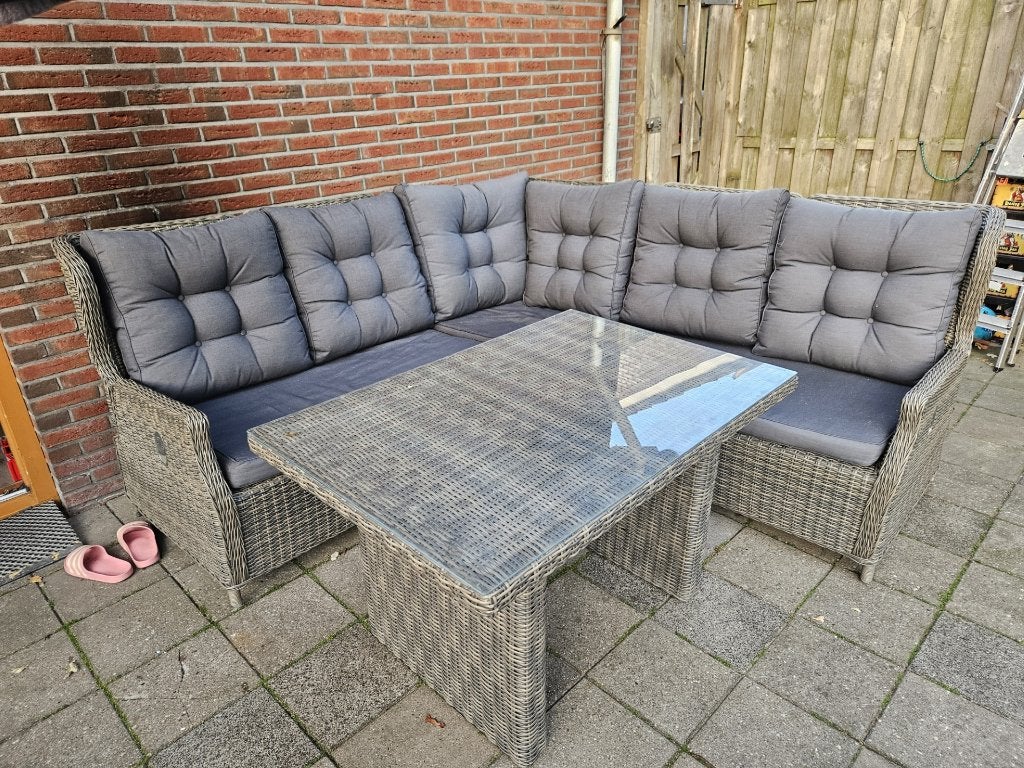 Mooie Loungeset tuinset met verstelbare rugleuning 220 x 220, Tuin en Terras, Tuinsets en Loungesets, Ophalen, 5 zitplaatsen, Zo goed als nieuw